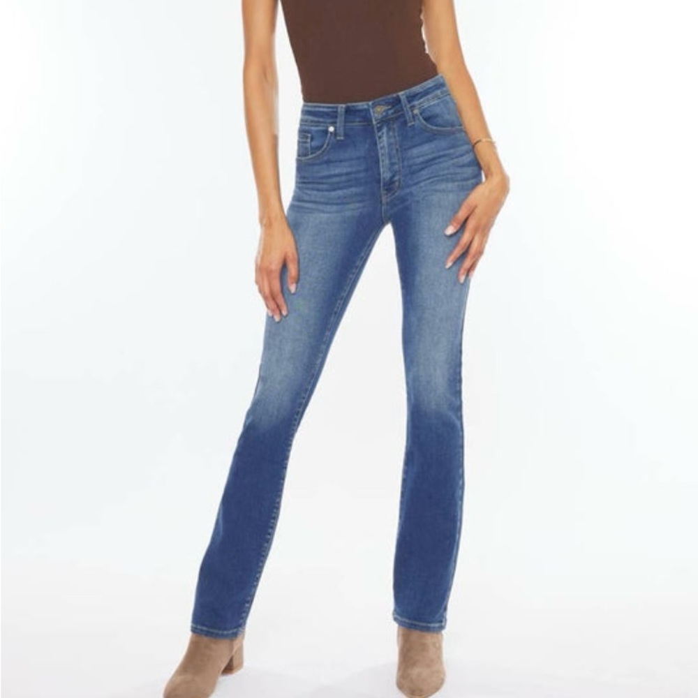 Kan Can High rise bootcut stretch five pocket style jeans